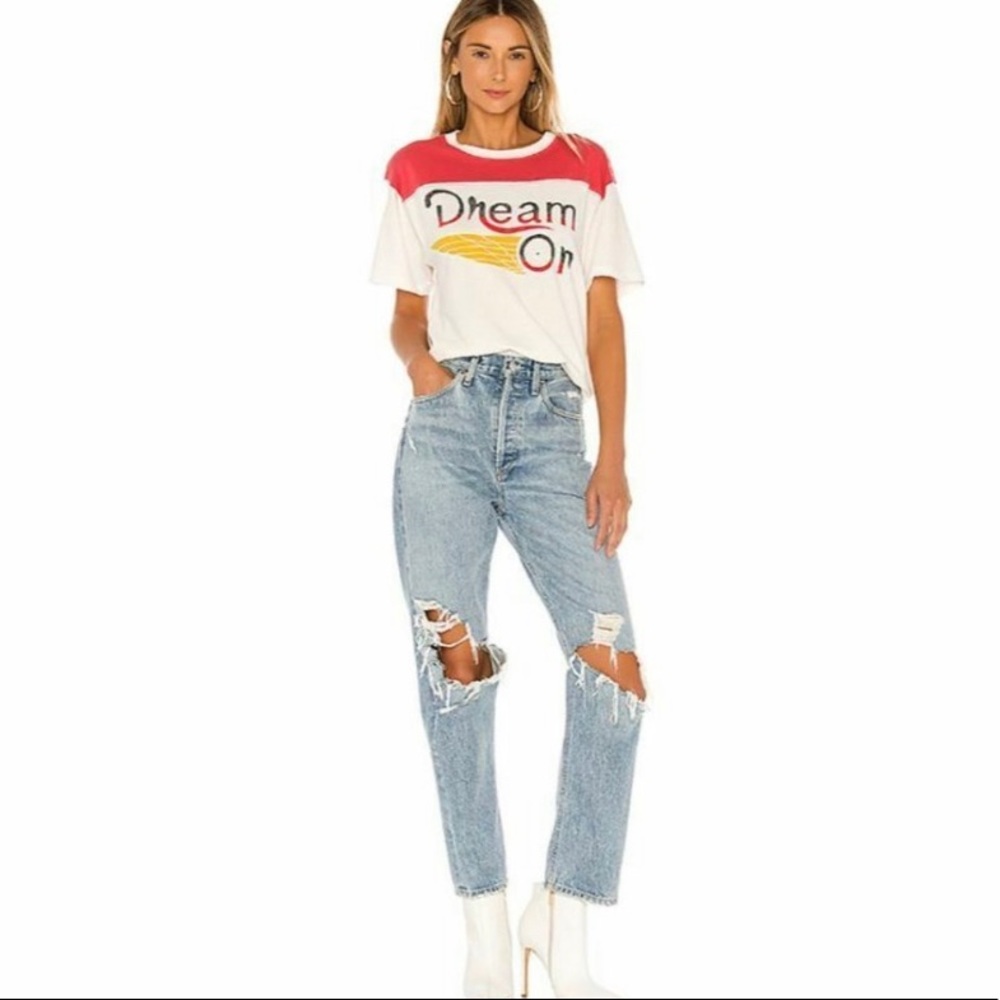 NWT Daydreamer Dream On Varsity Tee in Vintage White - Size Small - Picture 4 of 13